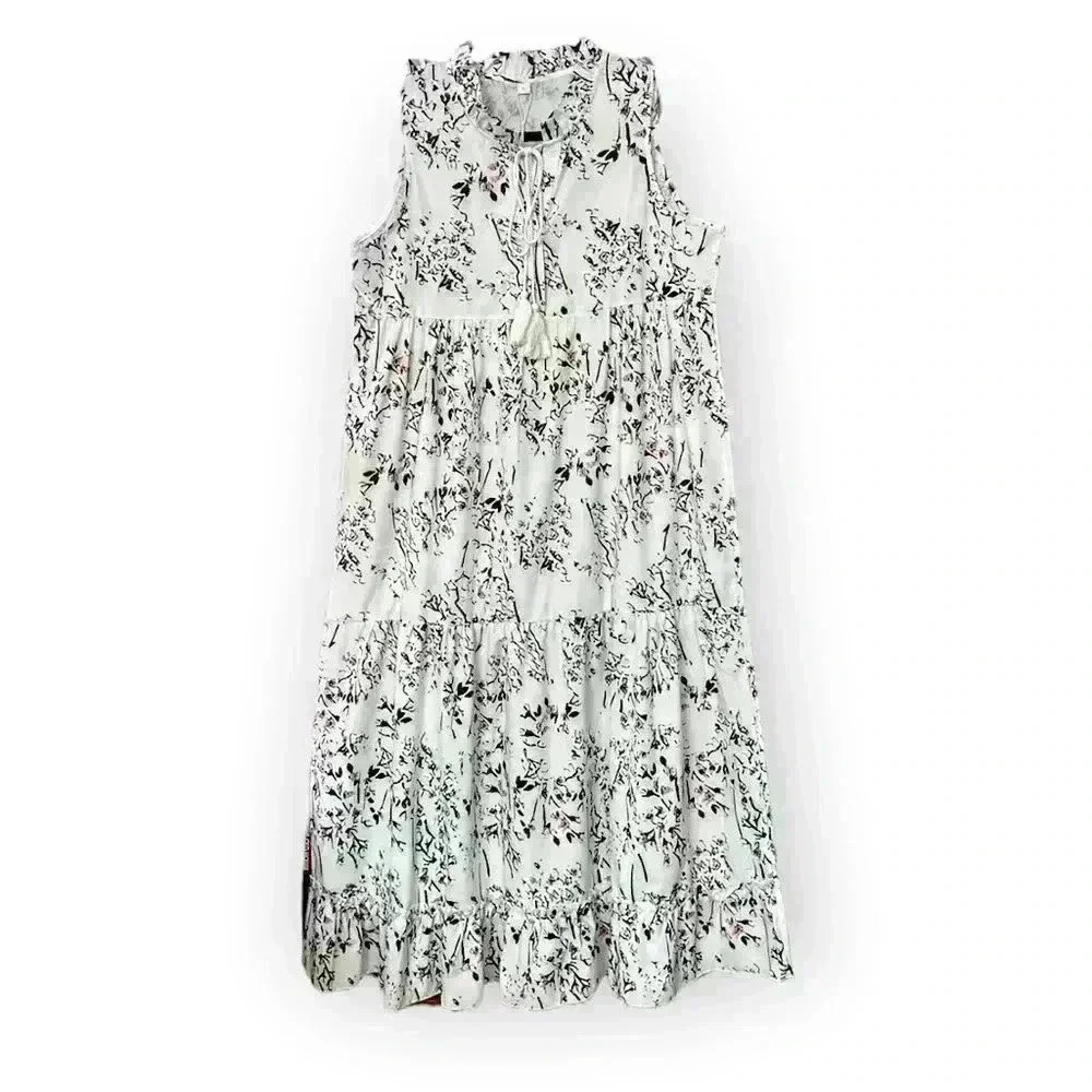 Summer Floral Tiered Maxi Dress Size Large